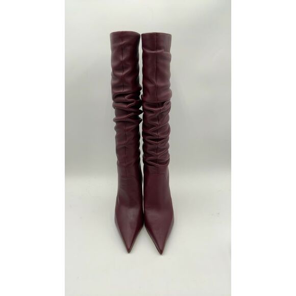 Michael Kors Women Dawn Leather Boot Oxblood 9 - Picture 2 of 2